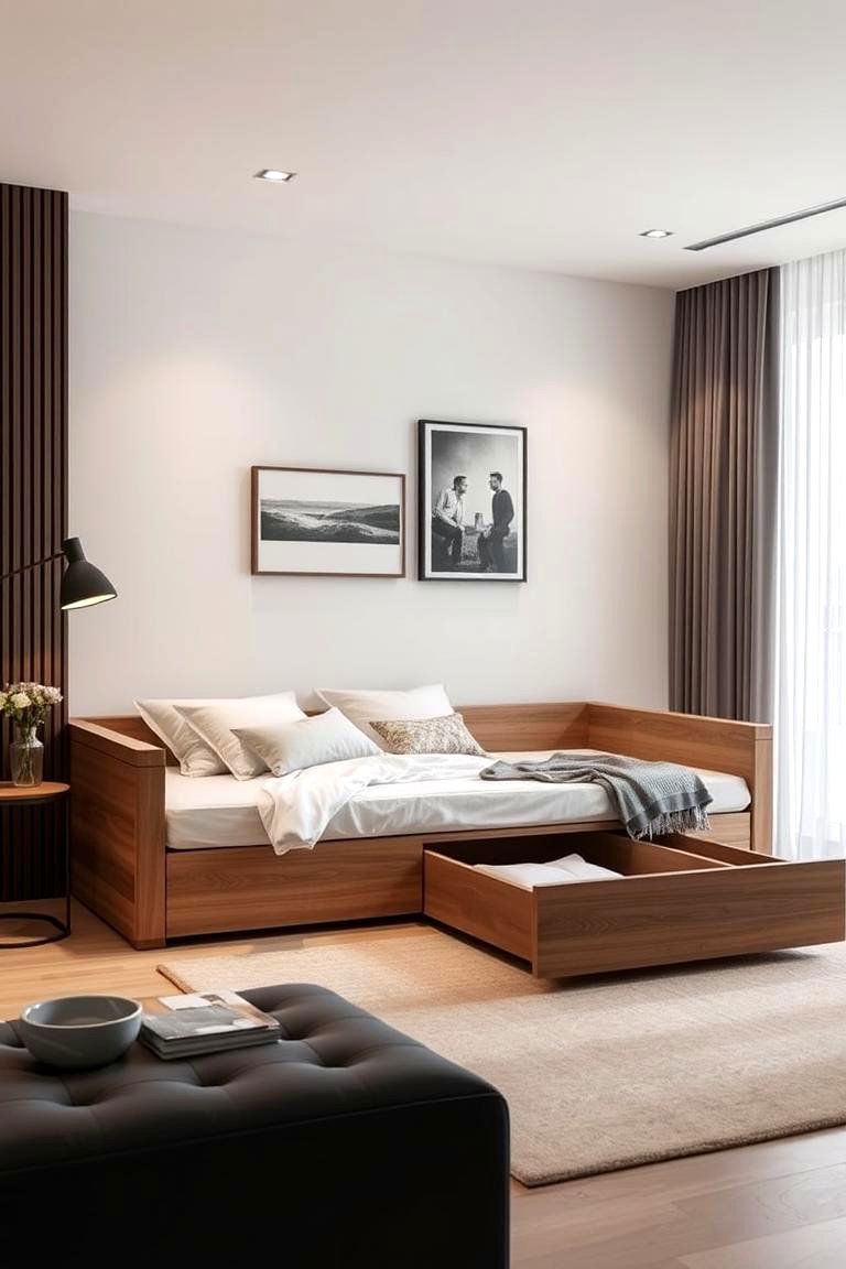 Contemporary Daybed with Hidden Storage - 24 Daybed Ideas for Small Spaces