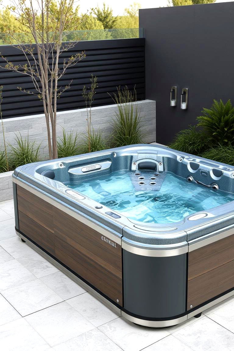 Contemporary Edge Design - 24 Hot Tub Landscaping Ideas