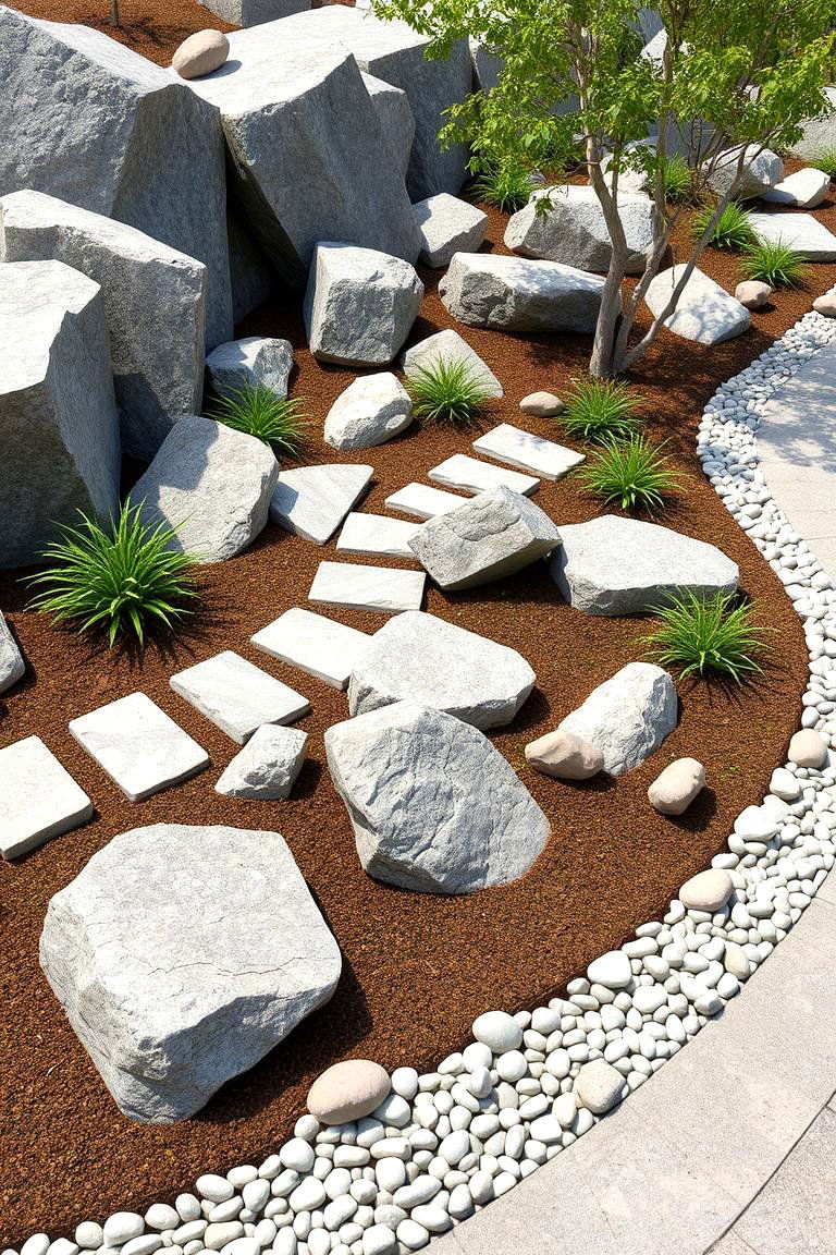 Contemporary Edge Rock Garden - 24 Rock Garden Ideas