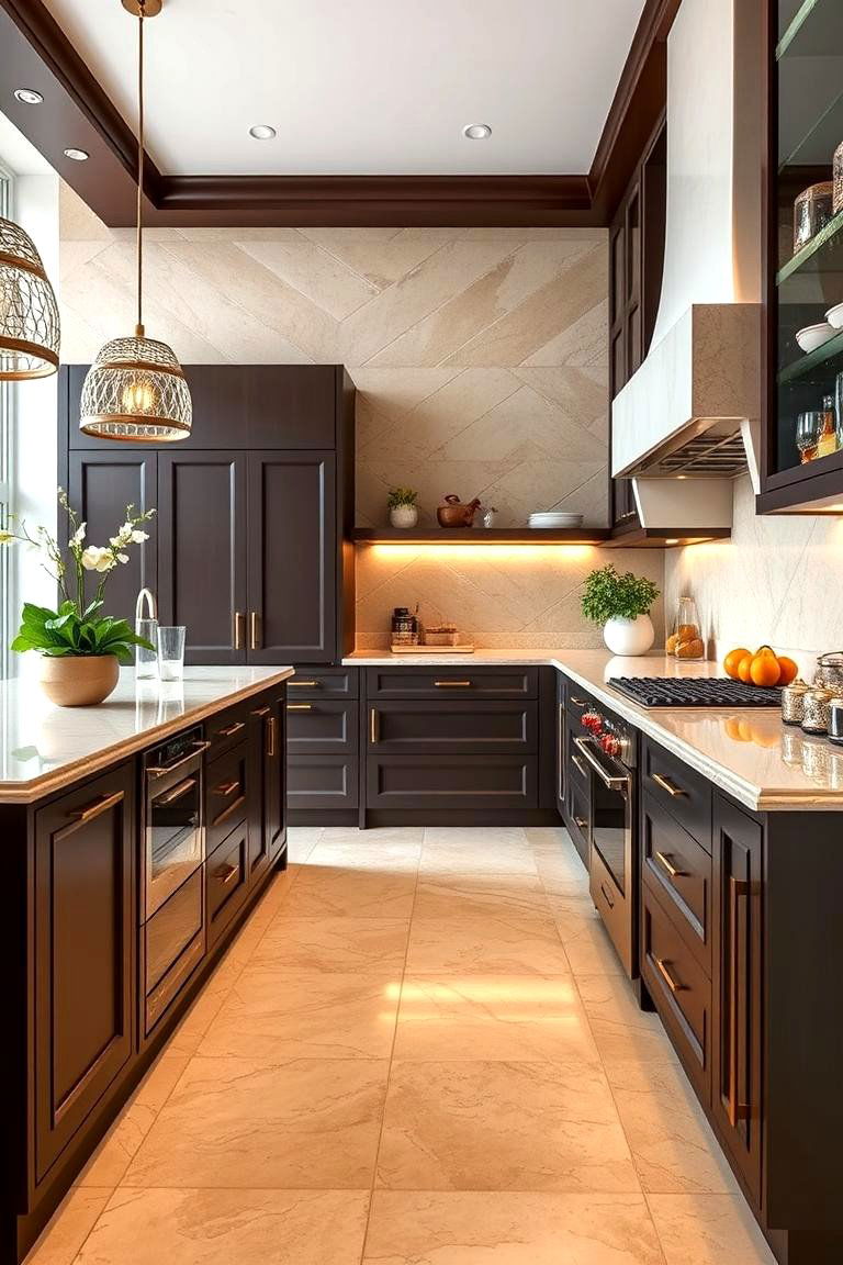 Contemporary Edge with Natural Stone - 24 Travertine Floor Kitchen Ideas