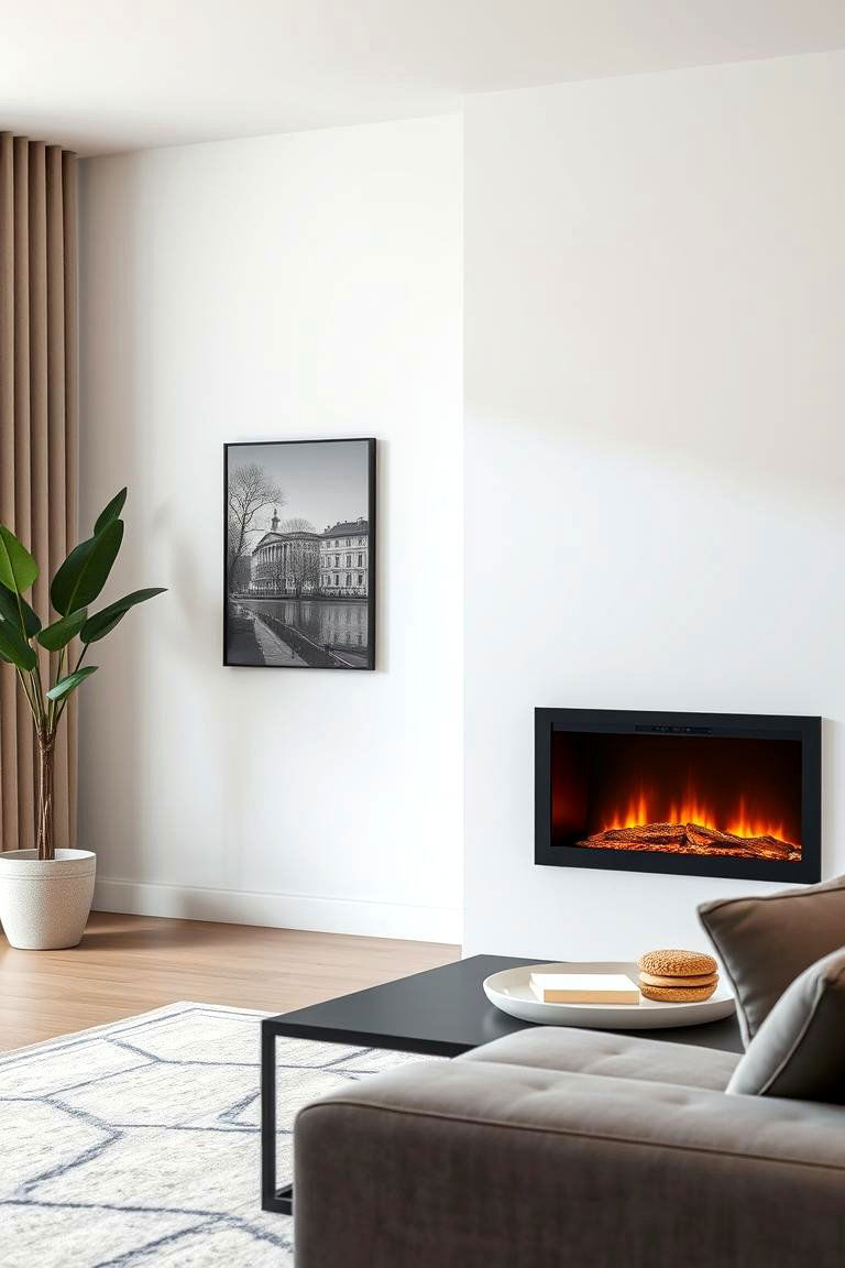 Contemporary Electric Fireplace - 24 Bedroom Fireplace Ideas