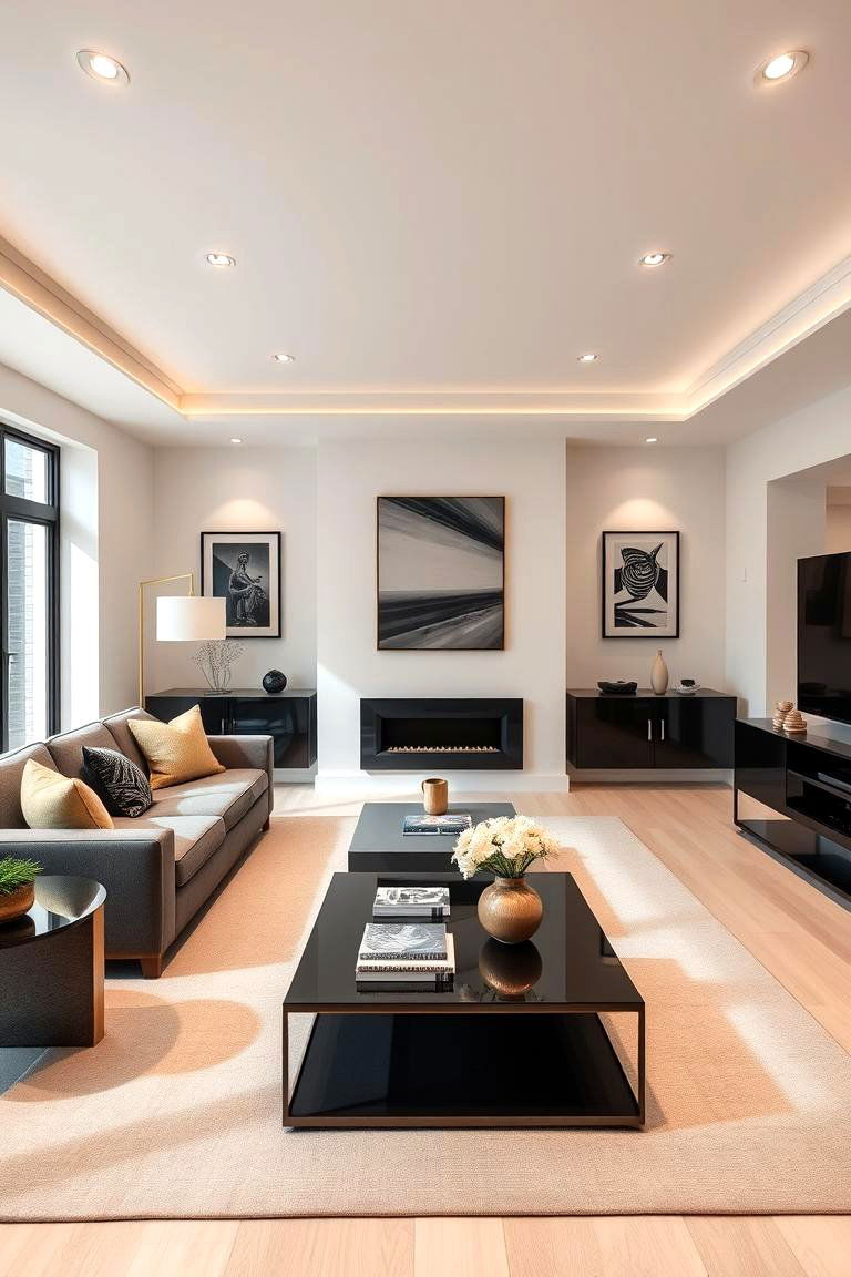 Contemporary Elegance - 24 Dulux Egyptian Cotton Living Room Ideas