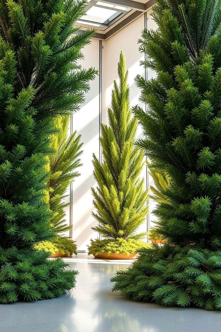 Contemporary Evergreen Sculptures - 24 Front Yard Evergreen Landscaping Ideas