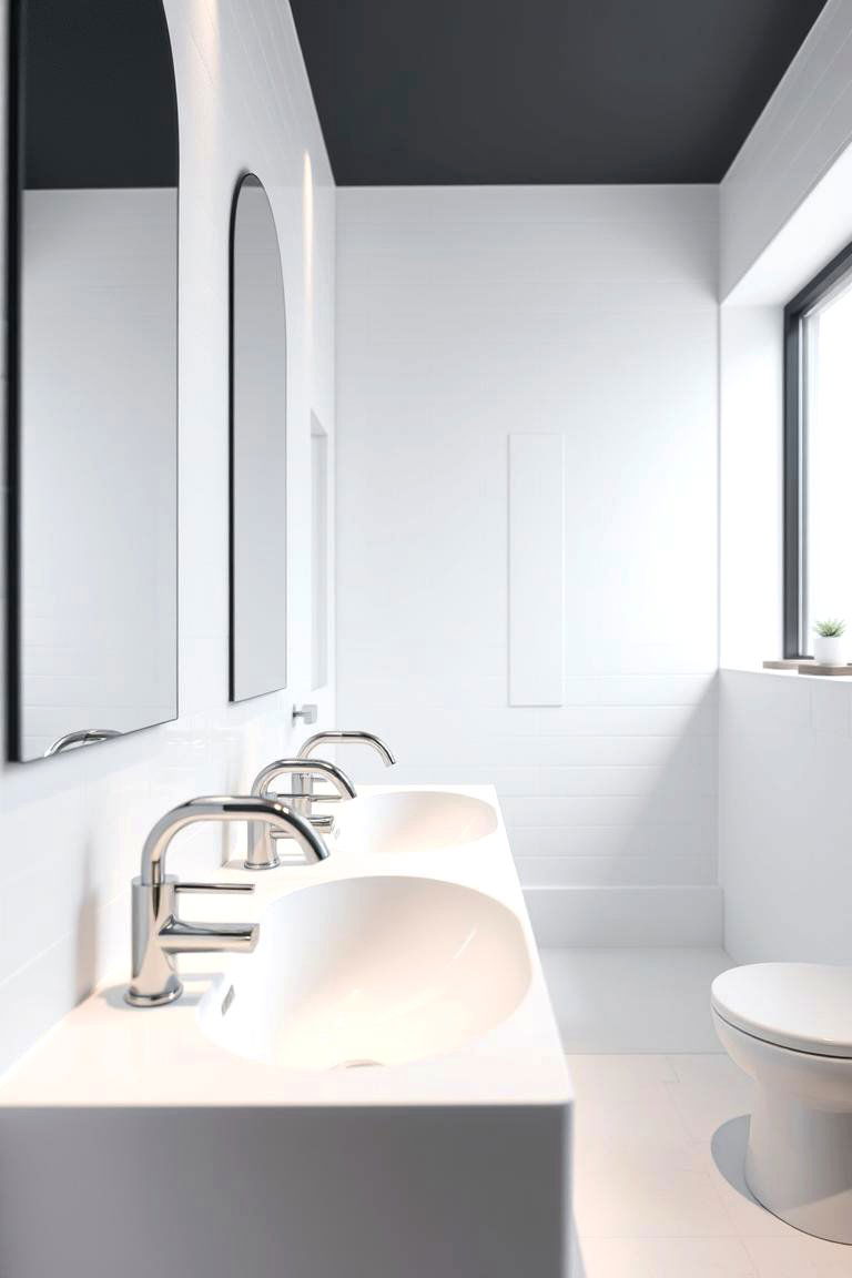 Contemporary Faucets and Fixtures - 24 Small White Bathroom Ideas