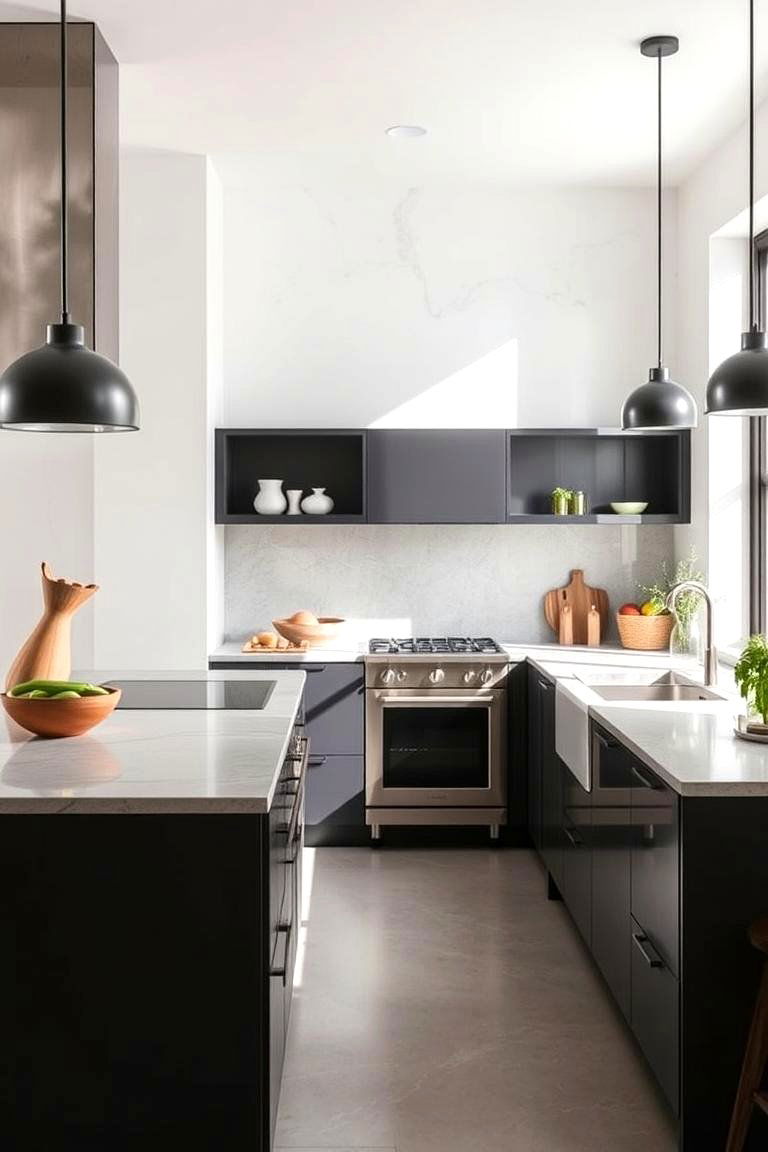 Contemporary Flare Concrete - 24 Concrete Floor Kitchen Ideas