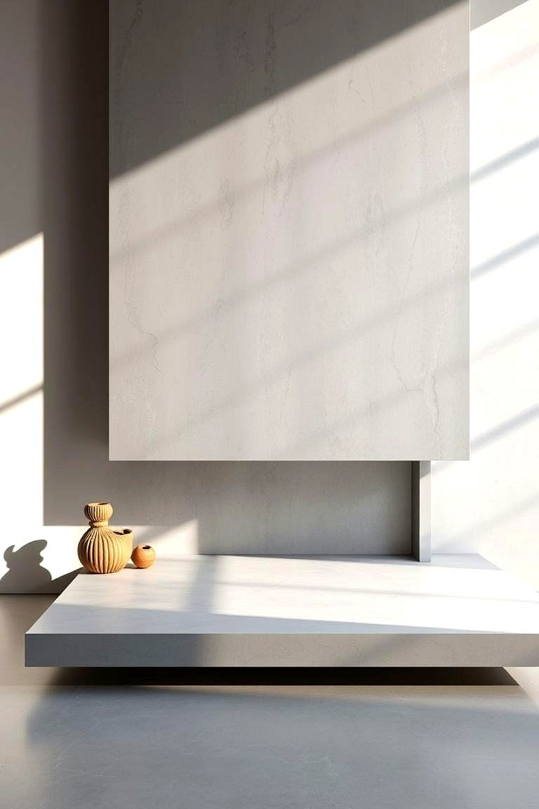 Contemporary Floating Concrete Hearth - 24 Concrete Fireplace Ideas