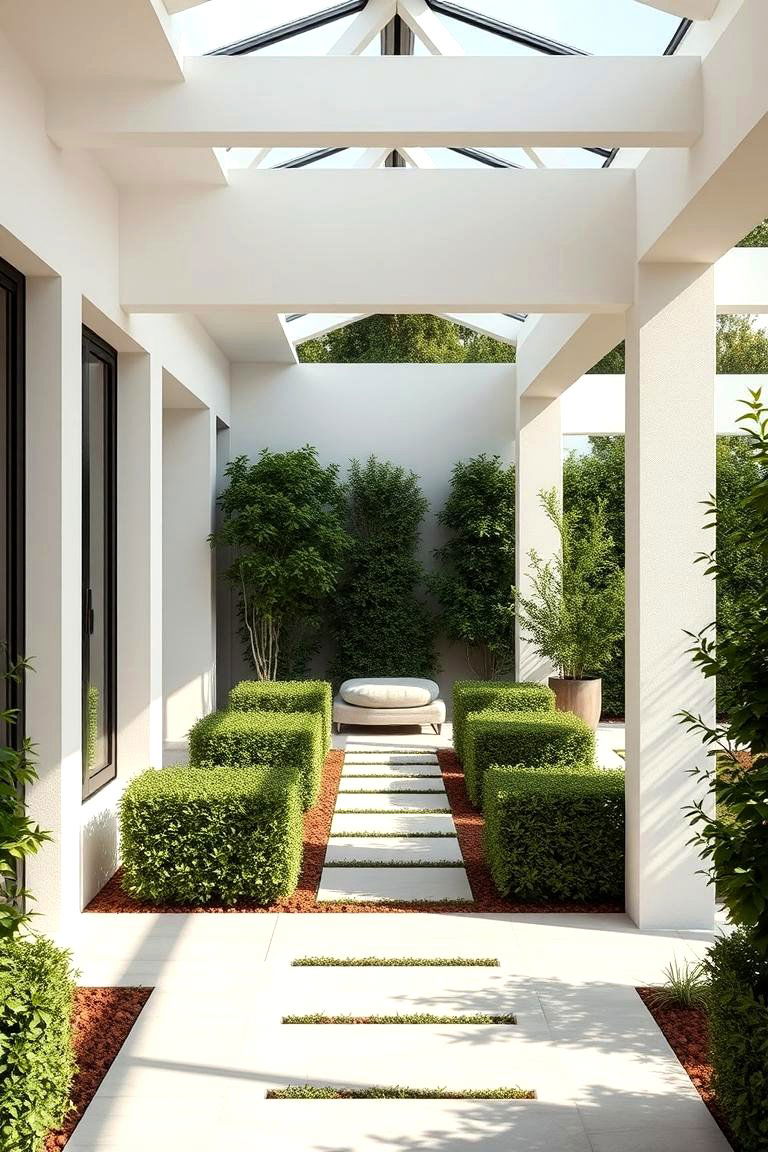 Contemporary Garden Retreat - 24 Front Yard Boxwood Designs