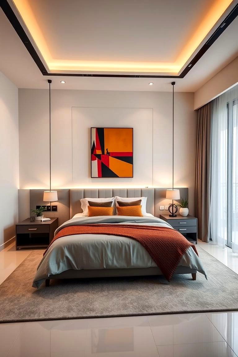 Contemporary Geometric Design - 24 Black and White Bedroom Ideas