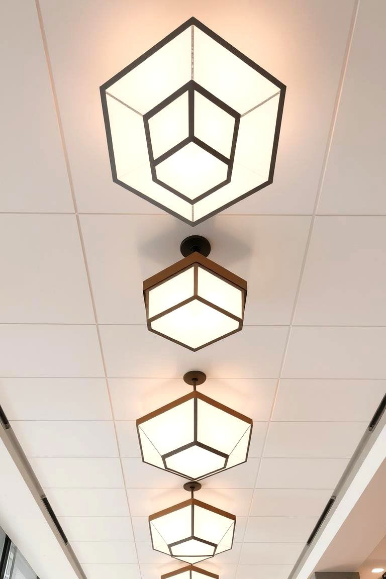 Contemporary Geometric Fixtures - 24 Drop Ceiling Lighting Ideas