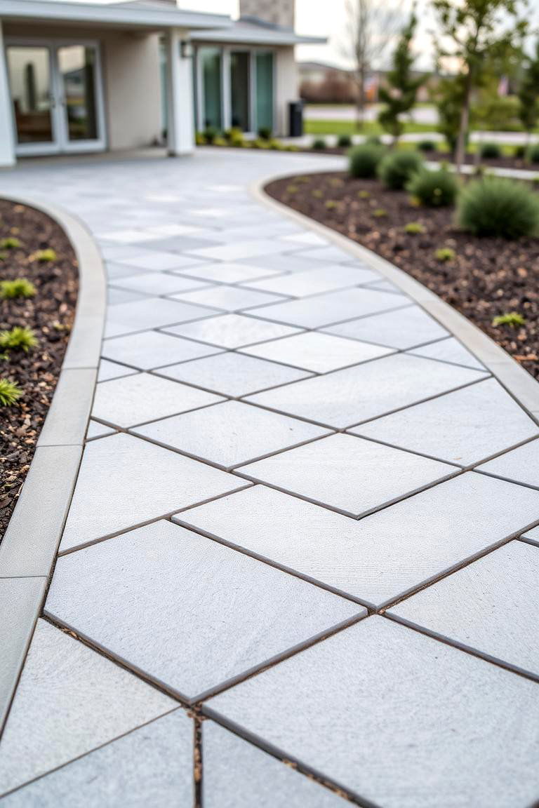 Contemporary Geometric Flagstone Walkway - 24 Flagstone Walkway Ideas
