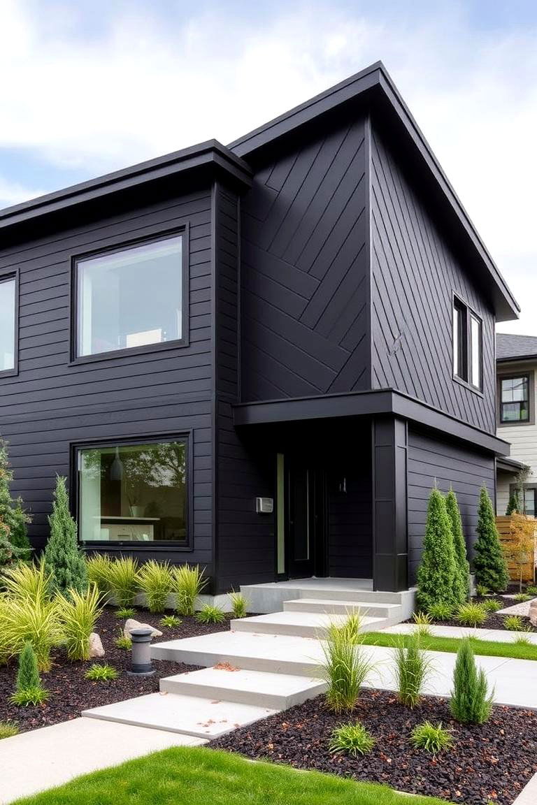 Contemporary Geometric Patterns - 24 black siding house ideas