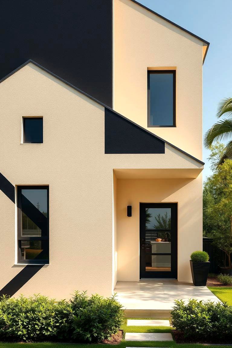 Contemporary Geometric Patterns - 24 beige and black house exterior ideas