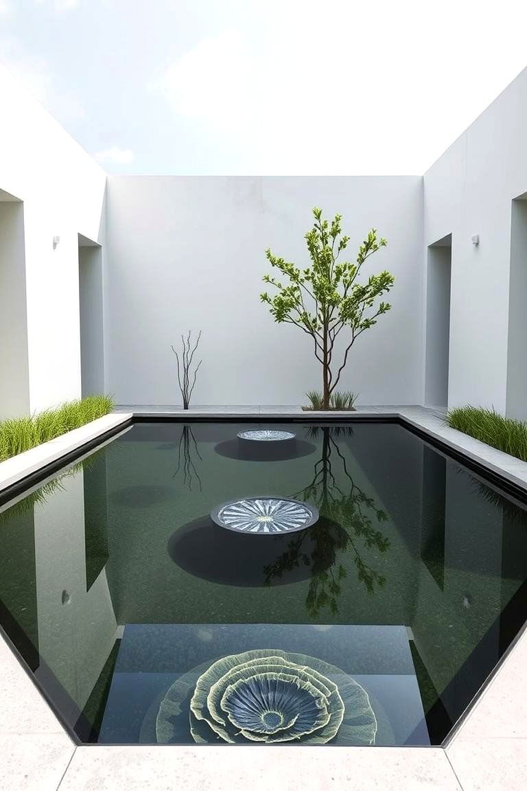 Contemporary Geometric Pond - 24 Raised Garden Pond Ideas