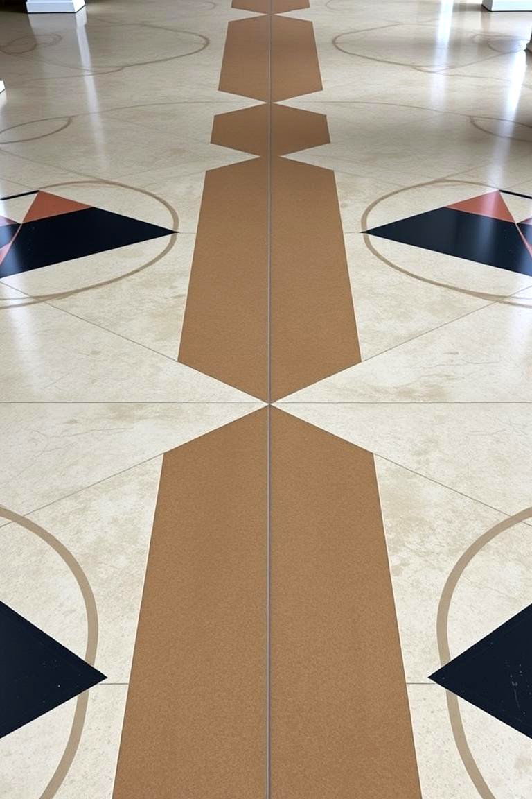 Contemporary Geometric Stained Concrete Floors - 24 Stained Concrete Floors