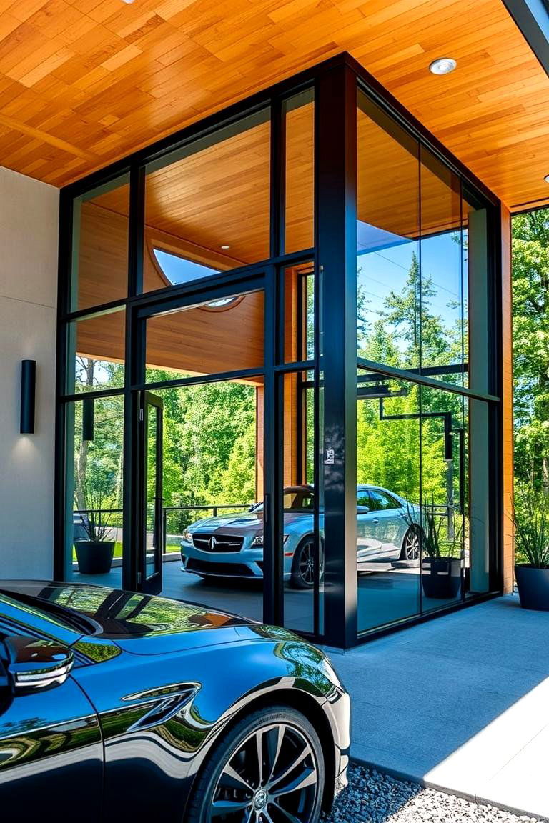 Contemporary Glass Car Porch Design - 24 Car Porch Design Ideas