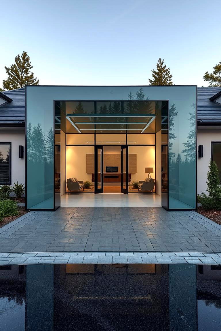 Contemporary Glass Elements - 24 driveway entrance ideas