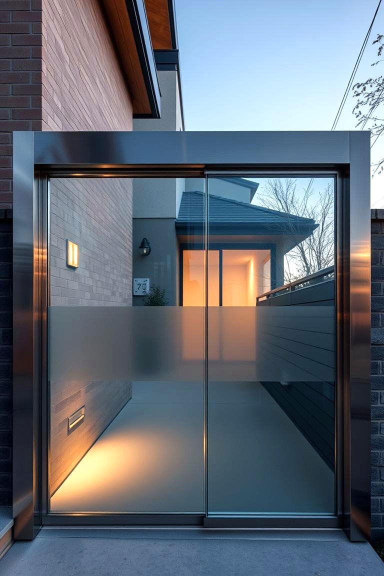 Contemporary Glass Gate - 24 Fence Gate Ideas
