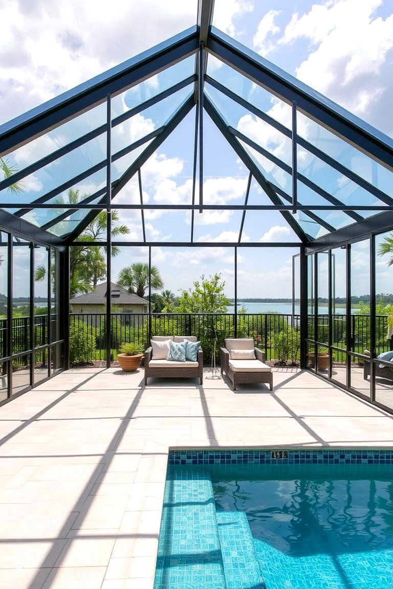 Contemporary Glass Gazebo - 24 Pool Gazebo Ideas