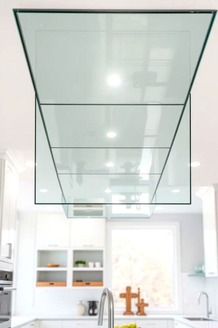 Contemporary Glass Panel Soffit - 24 Kitchen Soffit Ideas