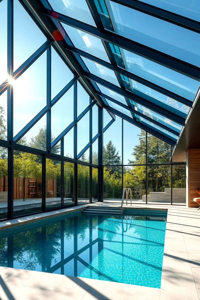 Contemporary Glass Pool Shed - 24 Pool Shed Ideas