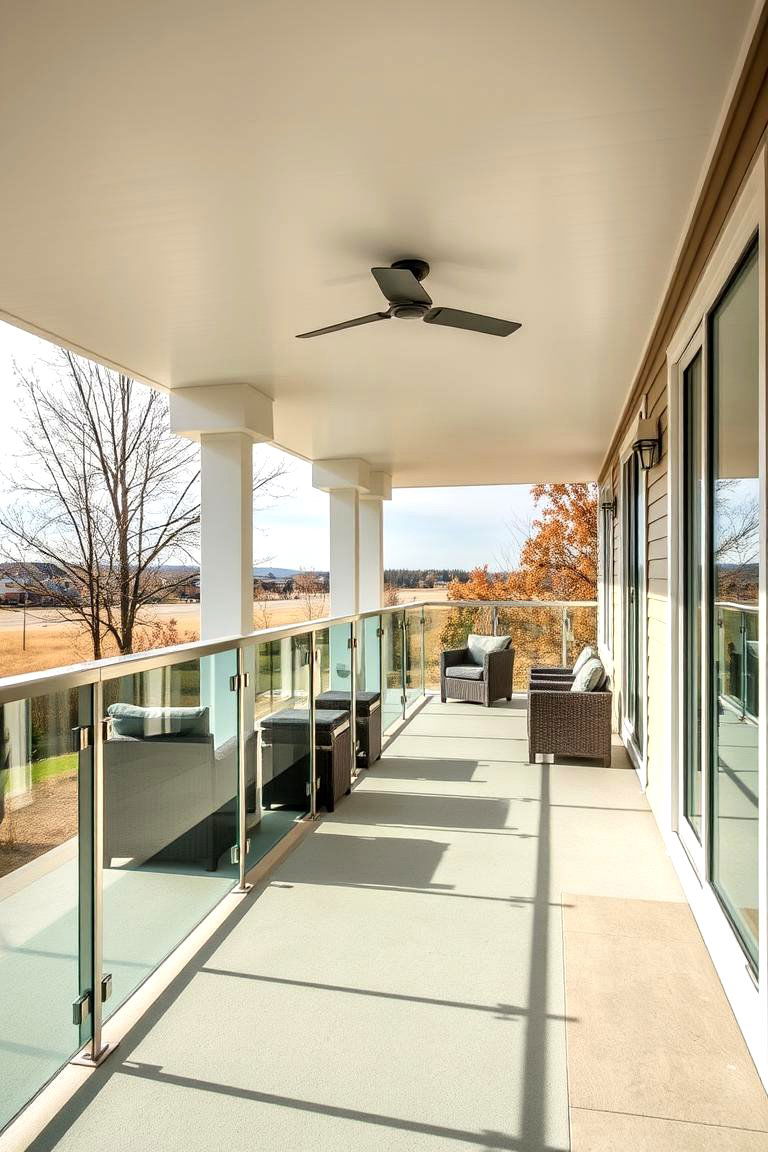 Contemporary Glass Railings - 24 Modern Front Porch Ideas