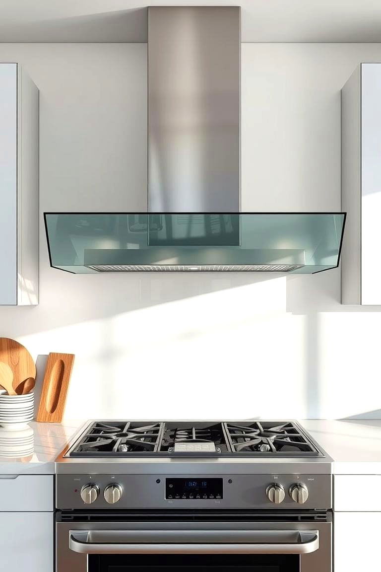 Contemporary Glass Range Hood - 24 Range Hood Ideas