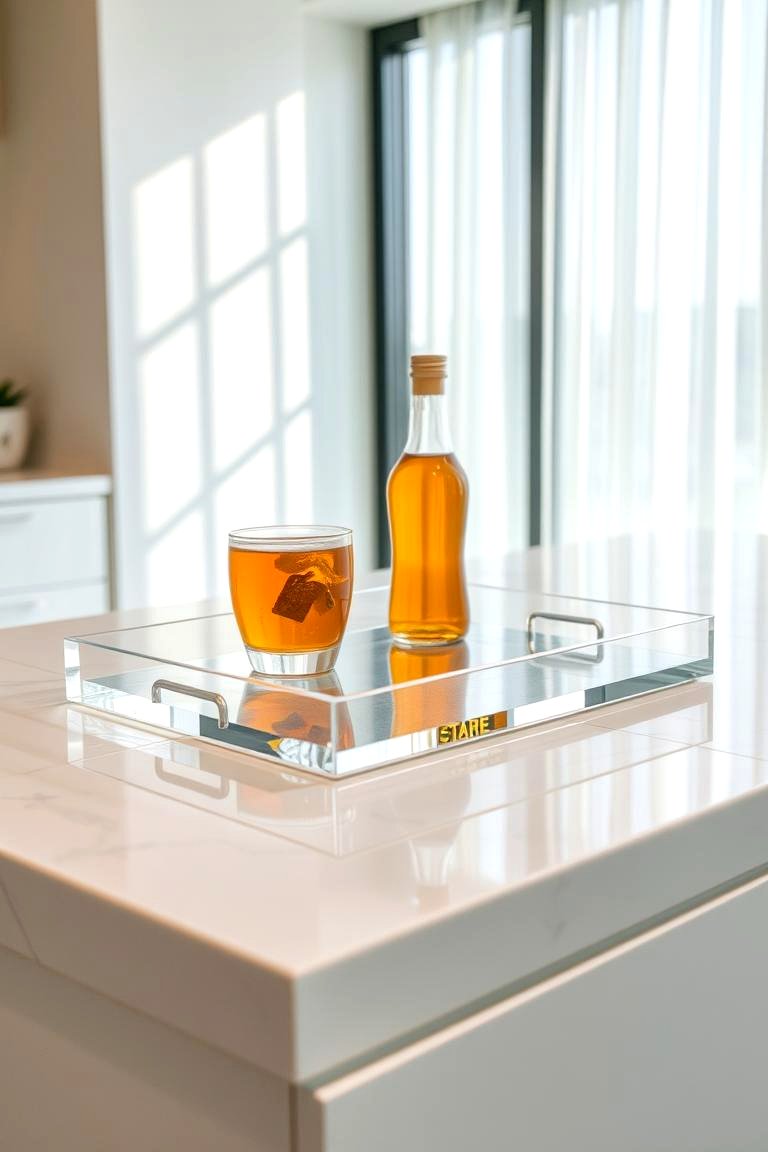 Contemporary Glass Tray - 24 Bathroom Tray Ideas