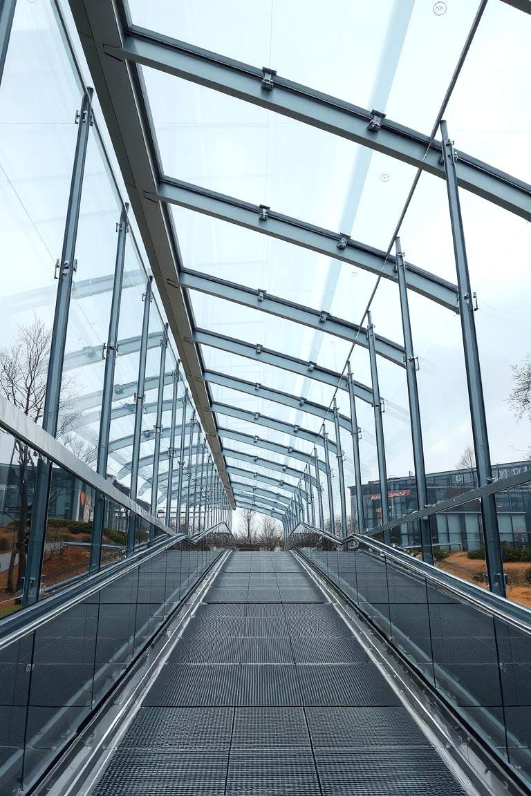 Contemporary Glass and Steel Ramp - 24 Sloped Walkway Ideas