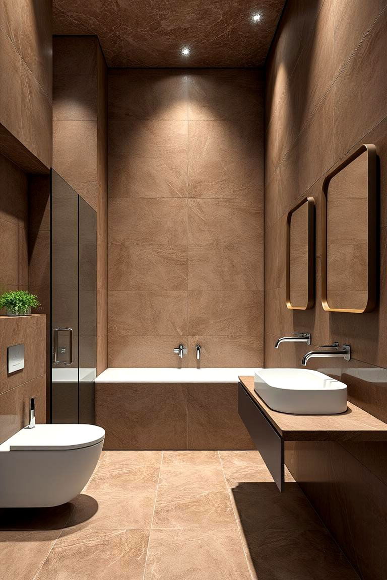 Contemporary Granite Design Elements - 24 Brown Granite Bathroom Ideas
