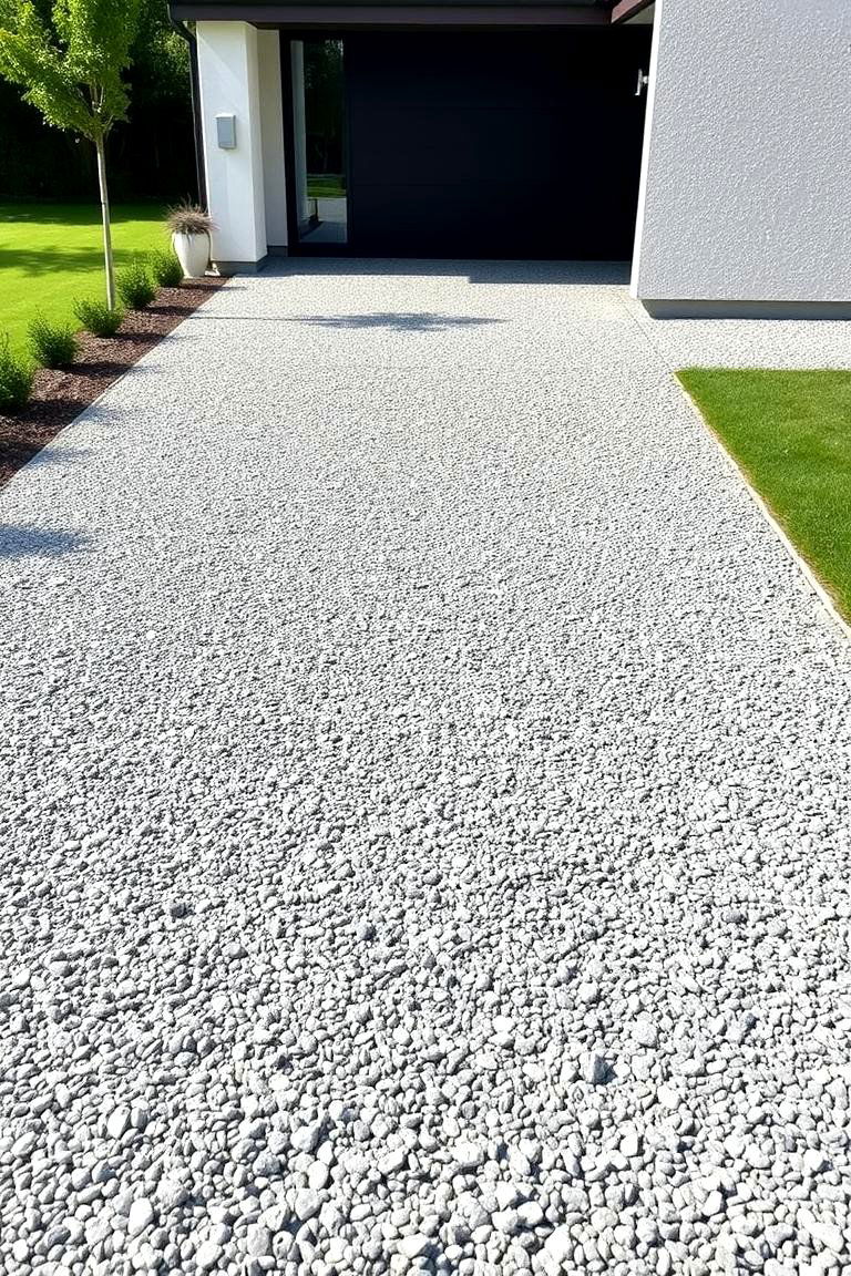 Contemporary Gravel Driveway - 24 Gravel Driveway Ideas