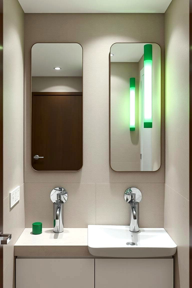 Contemporary Green Fixtures - 24 Green Powder Room Ideas