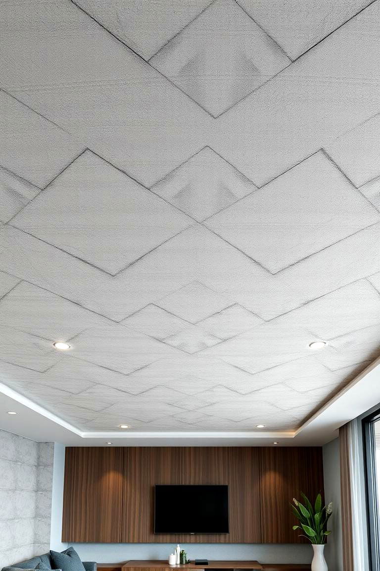 Contemporary Grey Ceiling - 24 Ceiling Paint Ideas