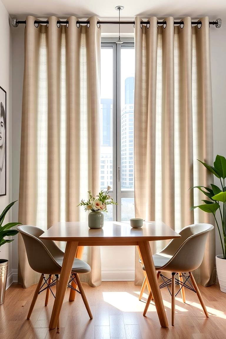 Contemporary Grommet Styles - 24 Dining Room Curtain Ideas