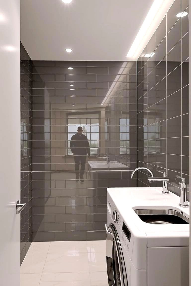 Contemporary High Gloss - 24 Laundry Room Backsplash Ideas