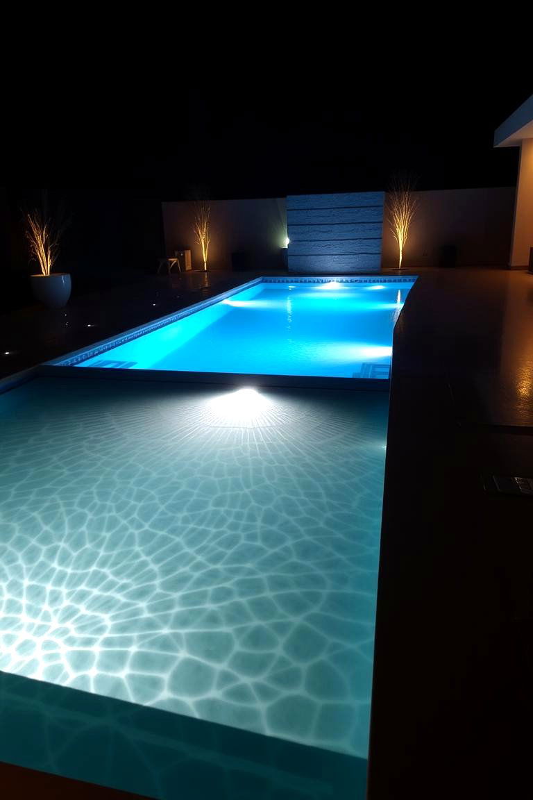 Contemporary Illuminated Pool - 24 Small Inground Pool Ideas