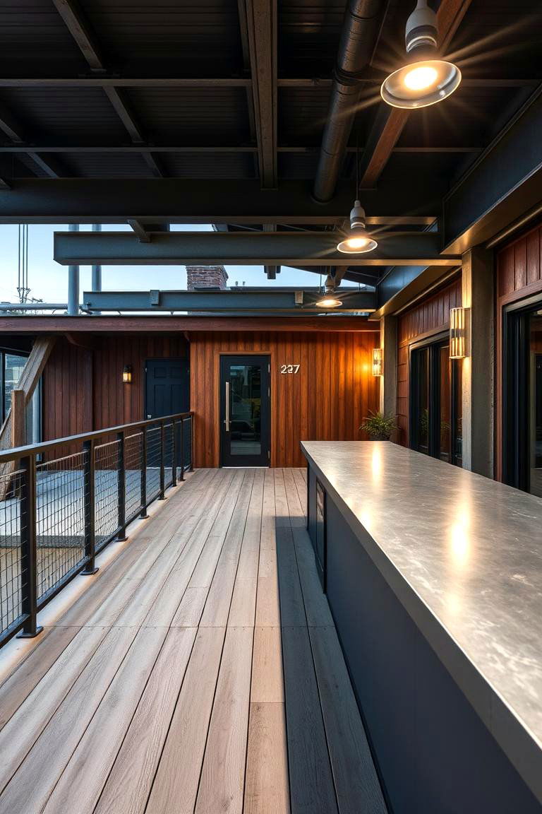 Contemporary Industrial Covered Deck - 24 Covered Deck Ideas