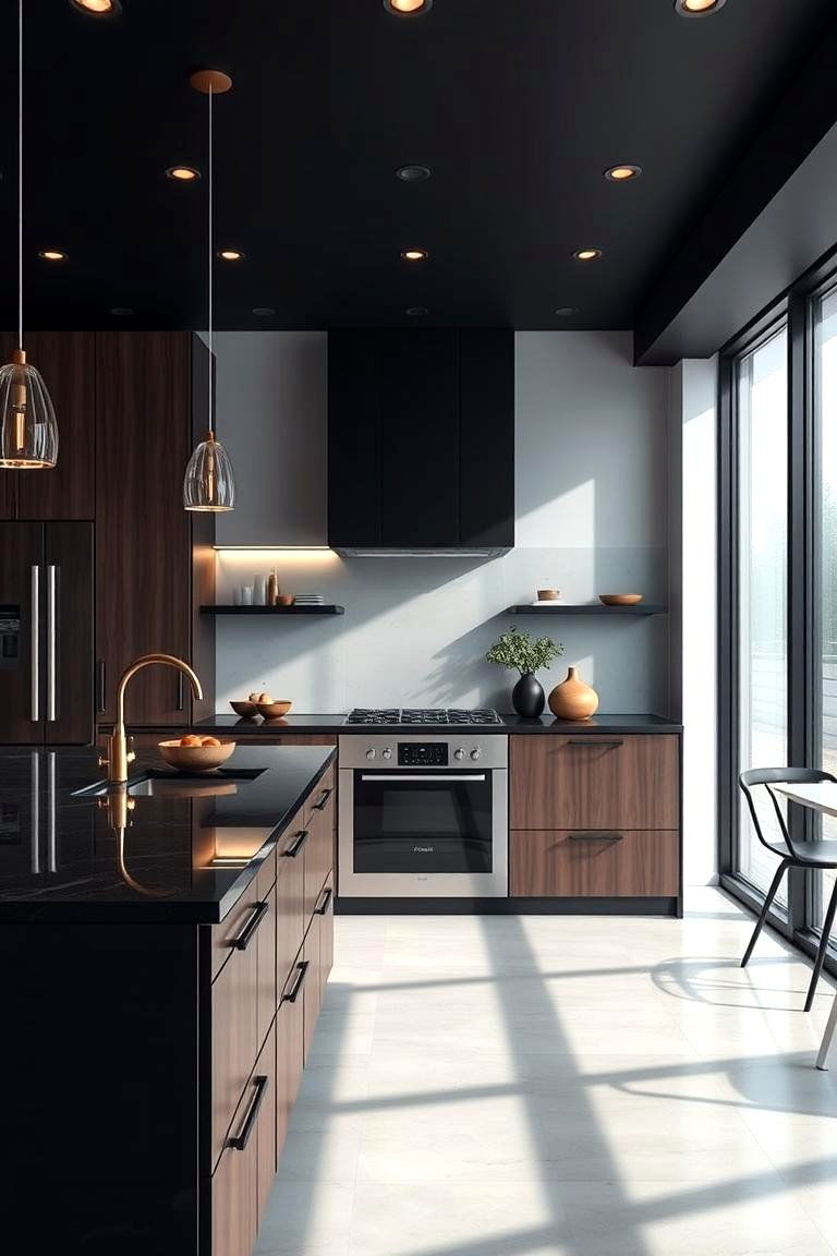 Contemporary Kitchen Focal Point - 24 Black Kitchen Countertops