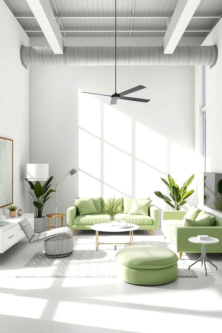 Contemporary Light Green and White Mix - 24 Light Green Bedroom Ideas