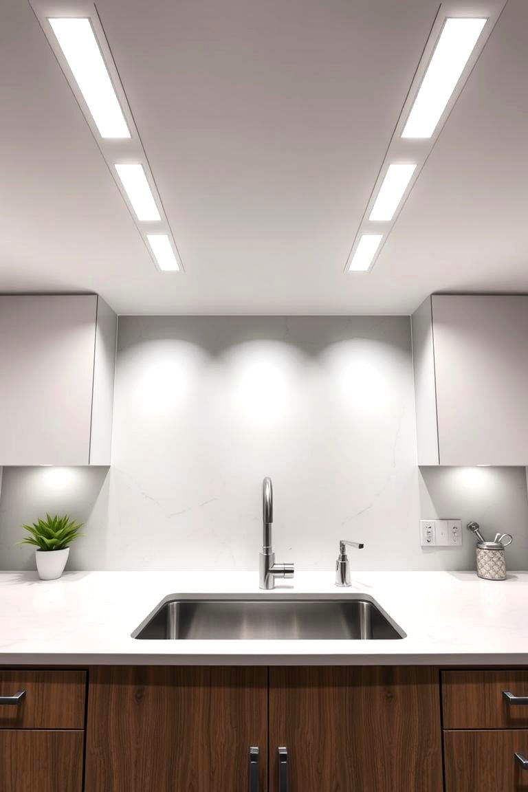 Contemporary Linear Fixtures - 24 Kitchen Sink Lighting Ideas