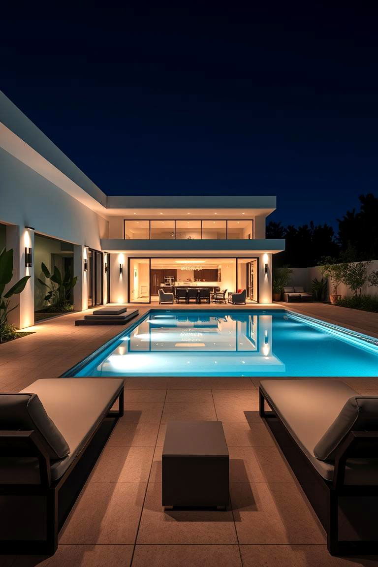 Contemporary Lounge Retreat - 24 Pool Patio Ideas
