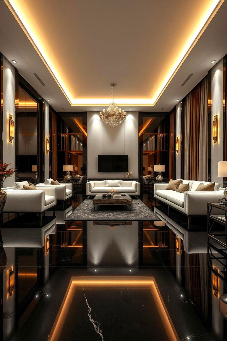 Contemporary Luxe Ambiance - 24 Black Floor Living Room Ideas