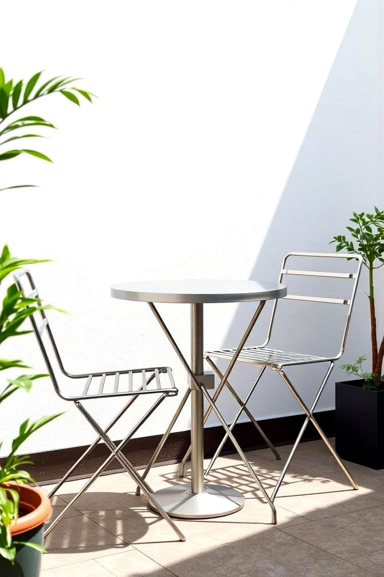 Contemporary Metal Bistro Set - 24 Outdoor Seating Ideas