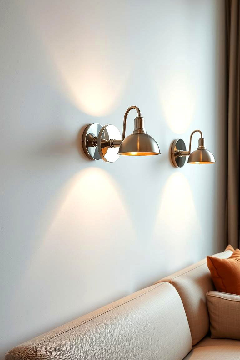 Contemporary Metal Wall Lights for a Modern Edge - 24 Living Room Wall Lighting Ideas