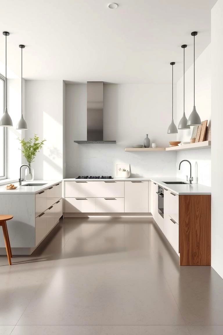 Contemporary Microcement Flooring - 24 Microcement Kitchen Ideas