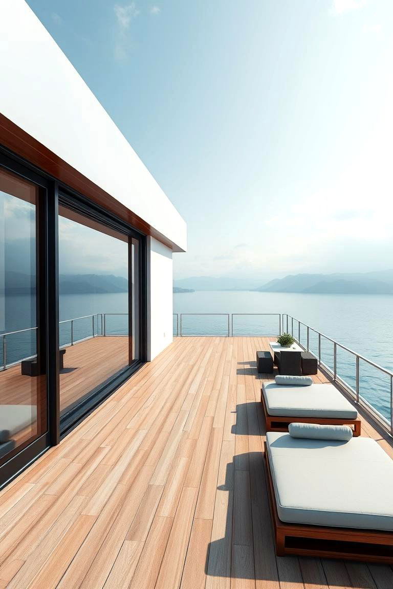 Contemporary Minimalist Deck - 24 Floating Deck Ideas