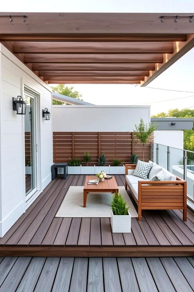 Contemporary Minimalist Deck - 24 Balcony Deck Ideas