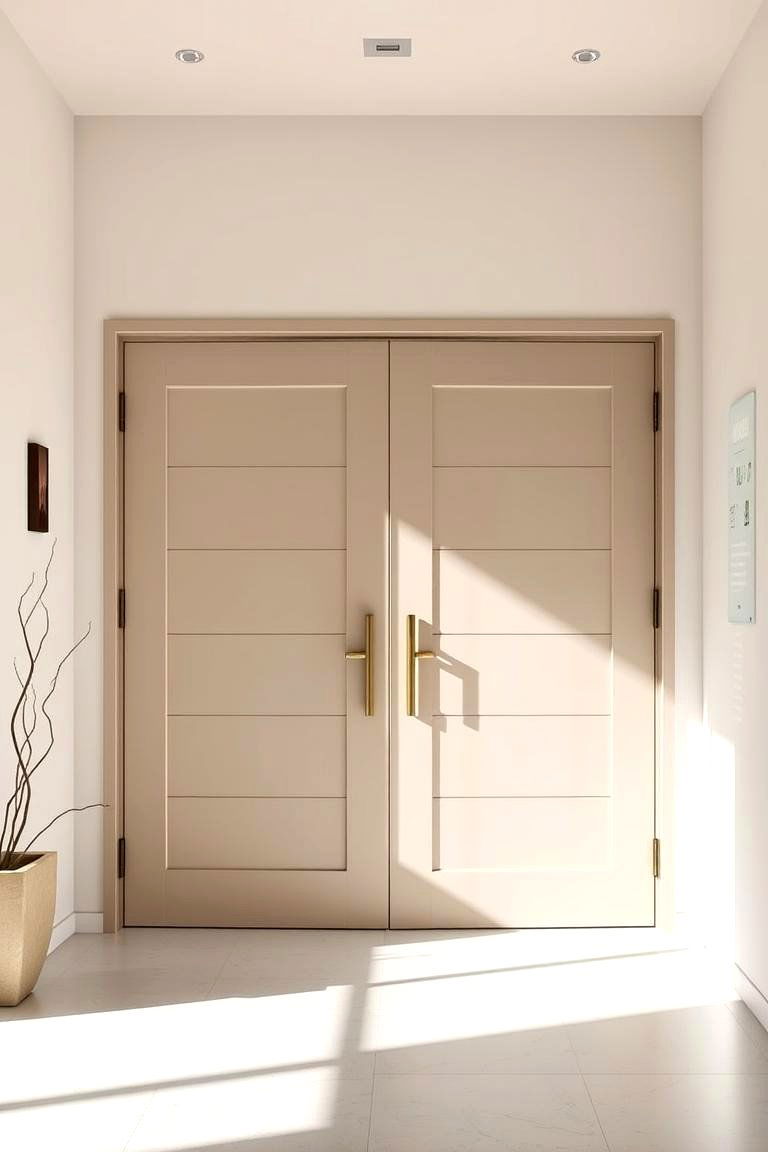 Contemporary Minimalist Double Doors - 24 Double Front Door Ideas