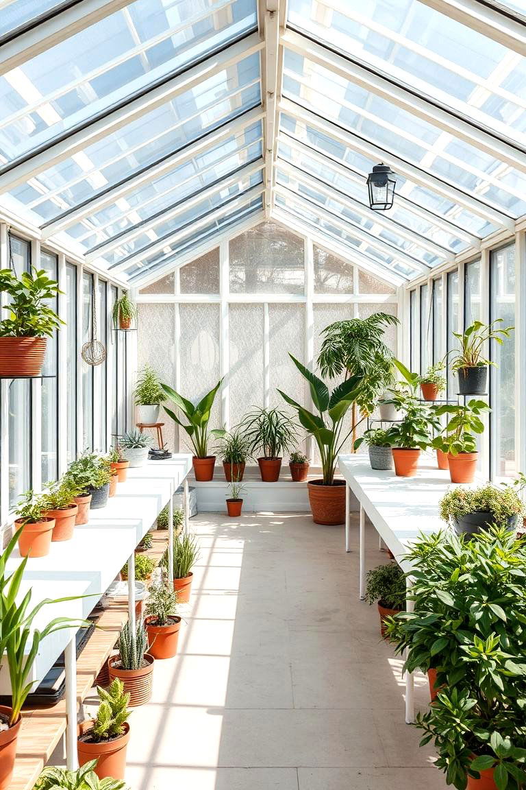 Contemporary Minimalist Greenhouse - 24 Greenhouse Room Ideas