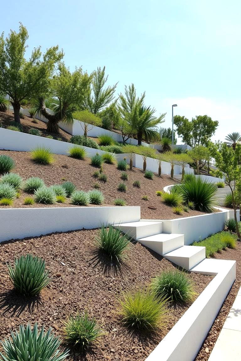 Contemporary Minimalist Slope Garden - 24 Sloped Garden Ideas
