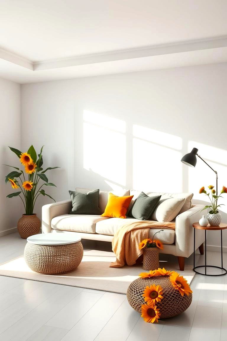Contemporary Minimalist Sunflower Style - 24 Sunflower Bedroom Ideas